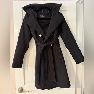 GUESS Women's Elegant Black Trench Coat